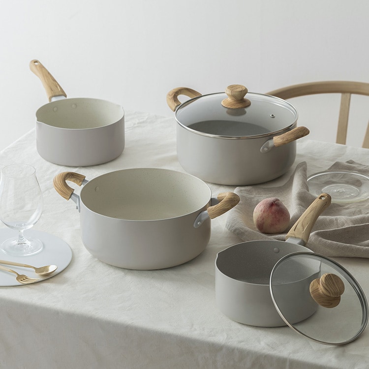 ナチュかる片手なべ18cm IHガス火対応 NTL-P18 グレイッシュモカ