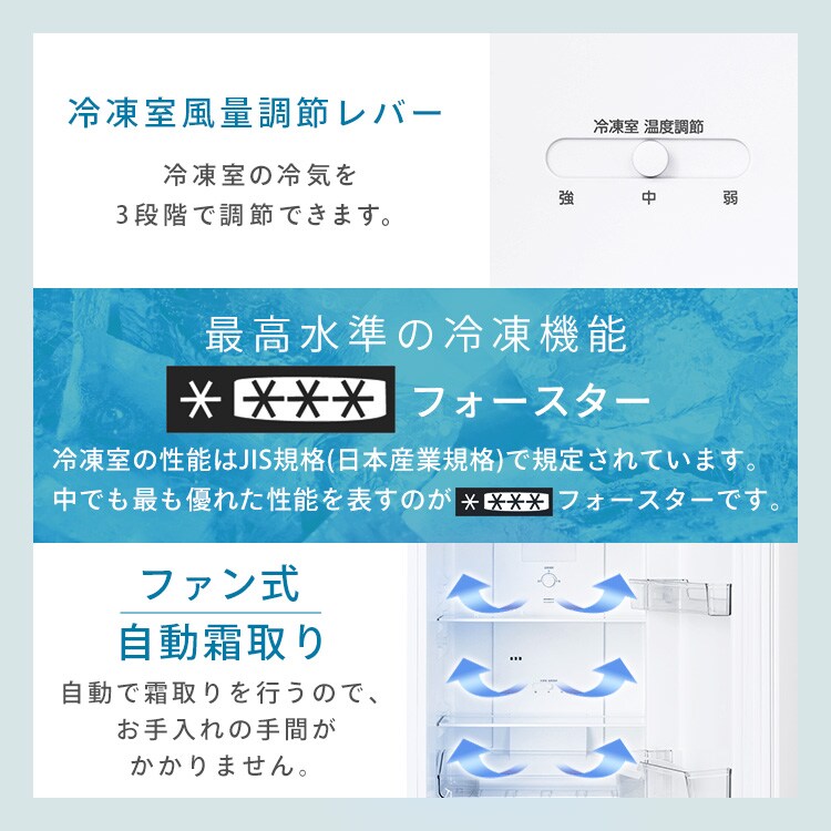 冷蔵庫 140L 自動霜取り 小型 2ドア 家庭用 幅49.5cm IRSN-14B-W