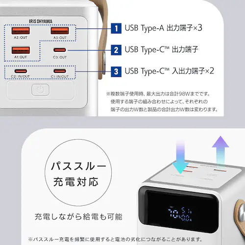 ���o�C���o�b�e���[ �����^�я[�d�� �y�� �R���p�N�g 32000��Ah �o�b�e���[�X�e�[�V����mini IBT-A32100-W �z���C�g_7