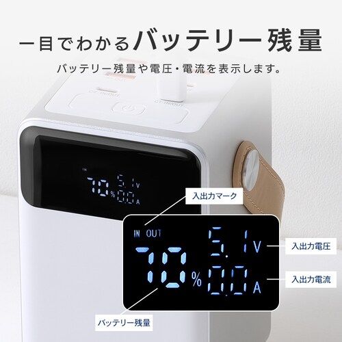 ���o�C���o�b�e���[ �����^�я[�d�� �y�� �R���p�N�g 32000��Ah �o�b�e���[�X�e�[�V����mini IBT-A32100-W �z���C�g_10