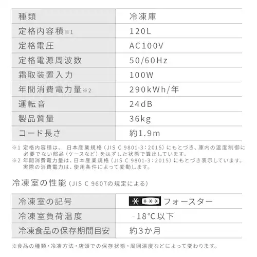 �Ⓚ�� 120L ���X���� ��������� KUSN-S12D-WW �y�X�L�}�b�N�X�z_16