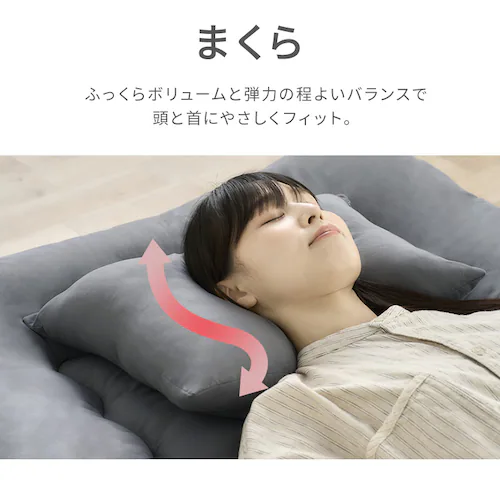 マットレス付き布団9点セット KFS-M9S ライトブルー_9