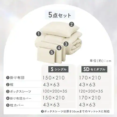 ベッド用布団3点セット S KFS-B3S ダークグレー_18