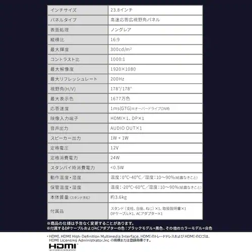 ゲーミングモニター 27inch DG-AW2718S 23.8inch DG-AF2320S 全7色_15