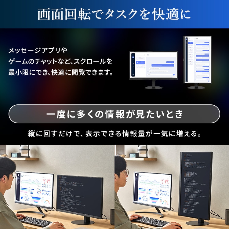 モニター 23.8インチ ディスプレイ LUCA pivot DT-KF235P-B ブラック