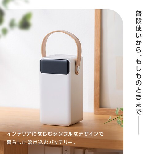 ���o�C���o�b�e���[ �����^�я[�d�� ��e�� 60000mAh �o�b�e���[�X�e�[�V���� IBT-A60101-W �z���C�g_3