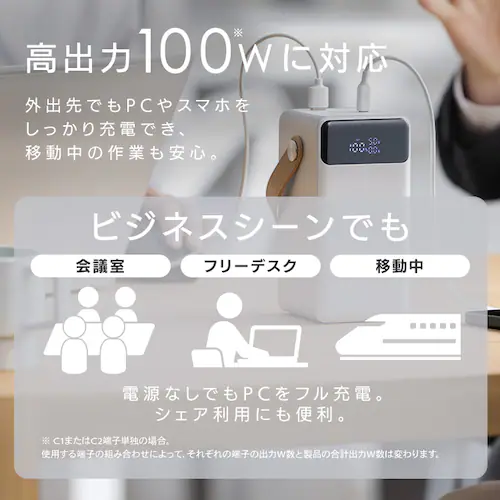 ���o�C���o�b�e���[ �����^�я[�d�� ��e�� 60000mAh �o�b�e���[�X�e�[�V���� IBT-A60101-W �z���C�g_8