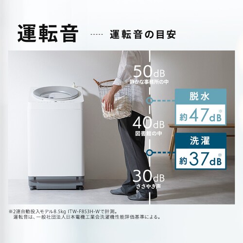 全自動洗濯機 8.5kg OSH 自動投入 ITW-F853H-W ホワイト_8