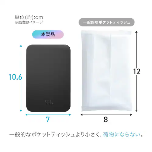 薄型モバイルバッテリー 10000mAh TS-A10020-B ブラック_6