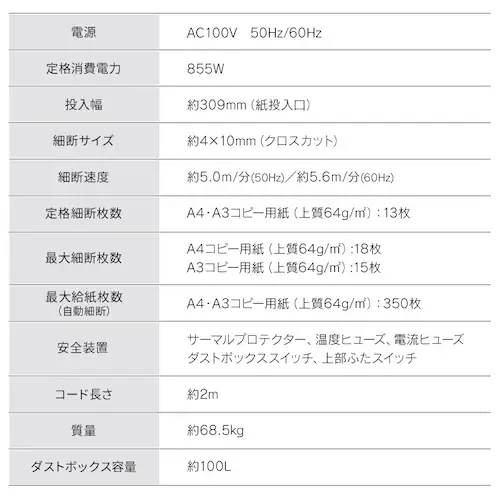 オートフィードシュレッダー AF350C-A3 ホワイト_13