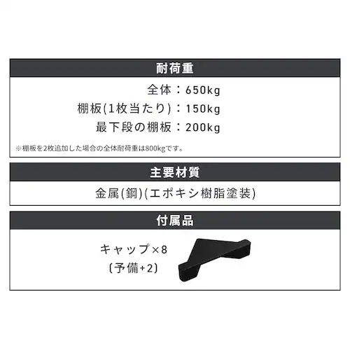 アングルスチールラック ANRー8818L ホワイト_12