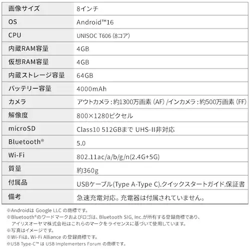 タブレット TE08F3W64-KV1H グレー_9