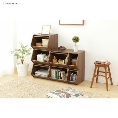 3個セット】スタックボックス 扉付き 幅40cm STB-400D ナチュラル×2個