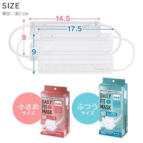 30枚】デイリーフィットマスク DAILY FIT MASK (耳ゴム4mm) マスク