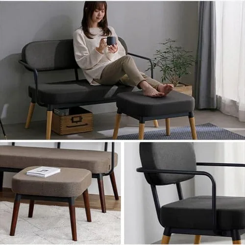 【3点セット】ソファ 1人掛け+2人掛け スチールフレームソファ セット MSS ダークグレー_5