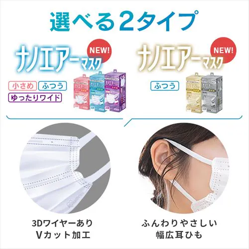 【90枚入り】ナノエアー マスク プリーツタイプ ふつうサイズ ペールベージュ 30枚入り×3箱 PK-NI30LXQ_2