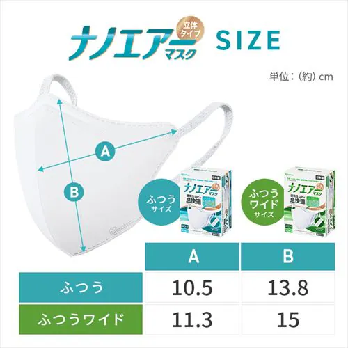 【90枚入り】ナノエアー マスク プリーツタイプ ふつうサイズ ペールベージュ 30枚入り×3箱 PK-NI30LXQ_15