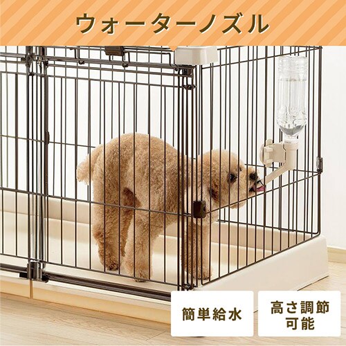 【犬用スターター5点セット】 ウッディサークル(ナチュラル)・ペットトレー(アイボリー)・ウォーターノズル・シーツ・リード_3