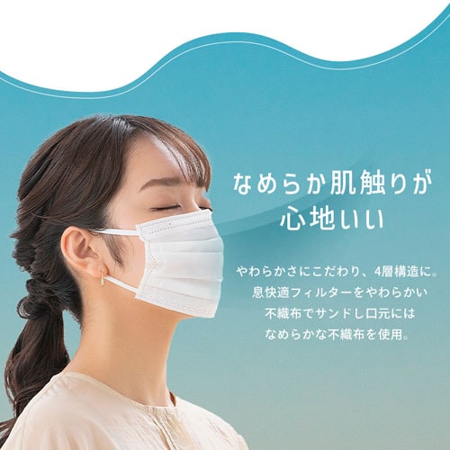 2個セット】DAILY FIT MASK なめらかタッチ 50枚入 PK-DH50 ホワイト