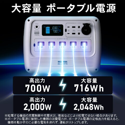 ポータブル電源 PS720AA-W ホワイト 【BLUETTI共同開発 ポータブル電源 PS720AA-W ホワイト 【BLUETTI共同開発
