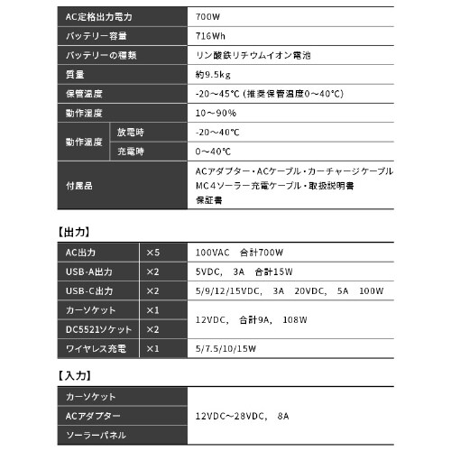 �|�[�^�u���d�� PS720AA-W �z���C�g�yBLUETTI�����J���z_17