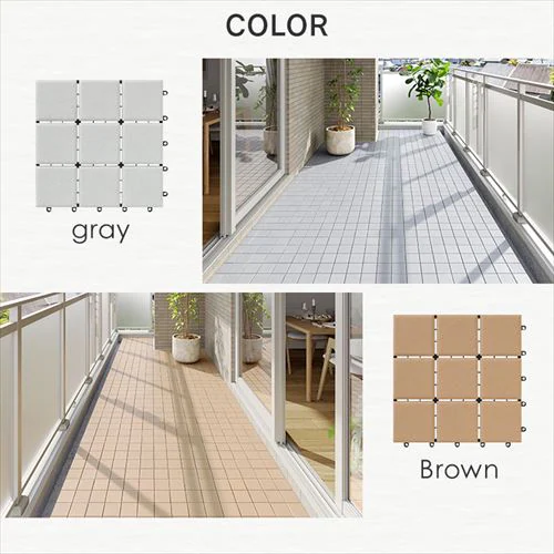 【9個セット】セラミック調タイルデッキ CTD-300 ブラウン_16