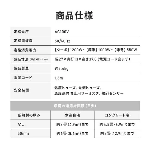 �Z���~�b�N�q�[�^�[ �啗�� W�Z���T�[ �ȃG�l KCH-LW121-W �z���C�g_14