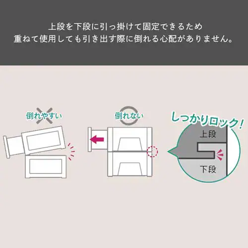 【3個セット】収納ケース BC-L チェスト ピンクベージュ浅型_7