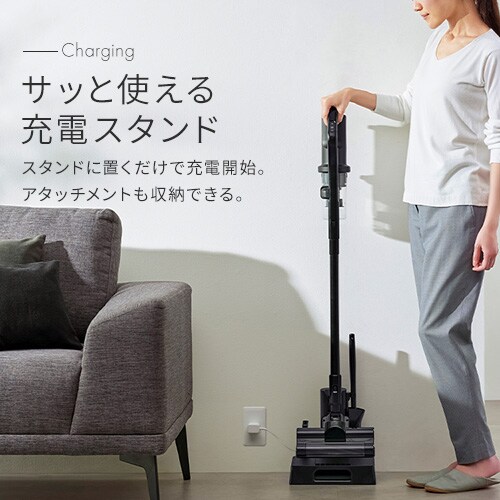 掃除機 コードレス サイクロン 置くだけで充電 自走式 静電モップ SCD