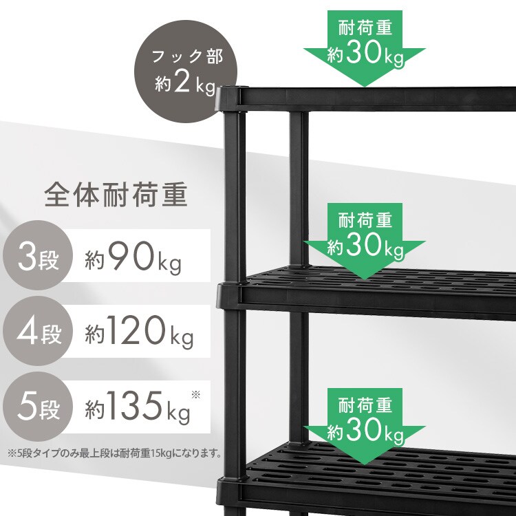 プラスチックラック PLR-9144 ブラック 4段 205693 │アイリスオーヤマ