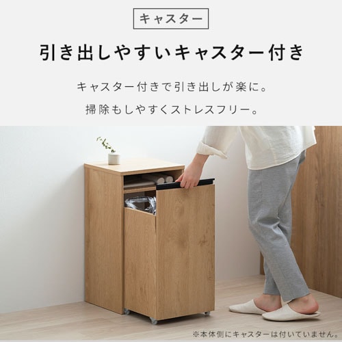 引き出し分別ダストワゴン HDW-350 ナチュラル/ブラック 205998