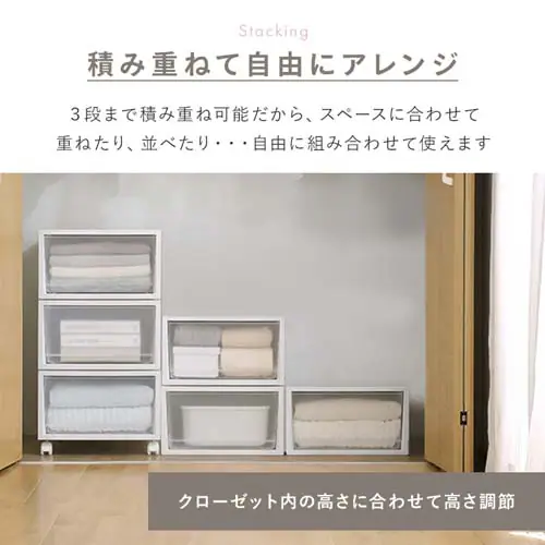 �l�X�e�B���O�{�b�N�X�`�F�X�g 3�i �L���X�^�[�t�� NSBC-500-3C �z���C�g/�N���A_5