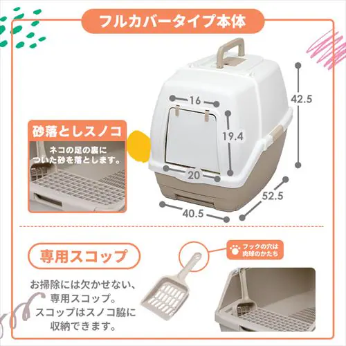 \約1か月分のスターターセット/ラクリーン 消臭システムトイレ フルカバータイプ ホワイト/ベージュ RSTF-53 (消臭サンド 木砂(大きめ)2.2L/消臭シート 4枚 付属)_4