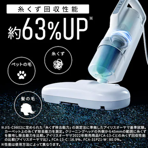 布団クリーナー ふとん掃除機 コード式 たたき毎分13000回 毛取りヘッド FCA-31PZ1-W ホワイト_5