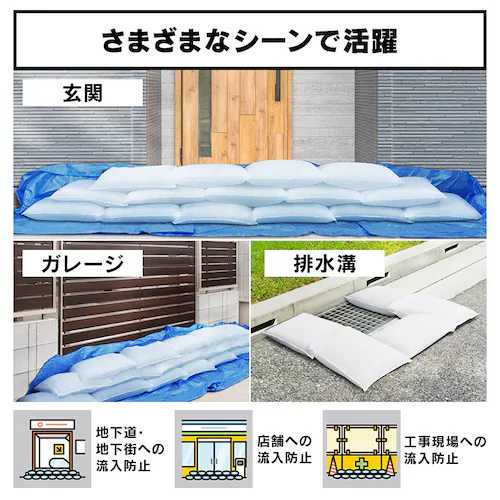 【台風対策】土のう 土嚢 MKD-10 水でふくらむ 20kg 最短3分 防災 簡単_6