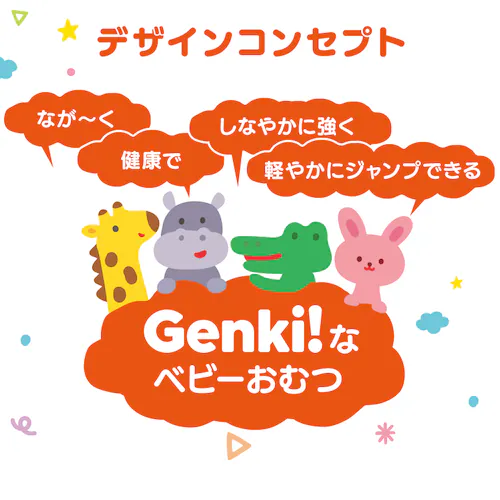 【お得なセット品】GENKIパンツ おむつ Mサイズ 3個セット+おしりふき 超厚手 12個セット_15