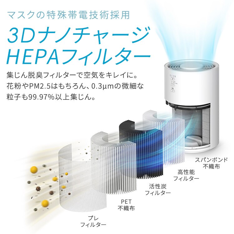 空気清浄機 10畳 KAP-S203-W ホワイト［B］ 209796 │アイリスオーヤマ