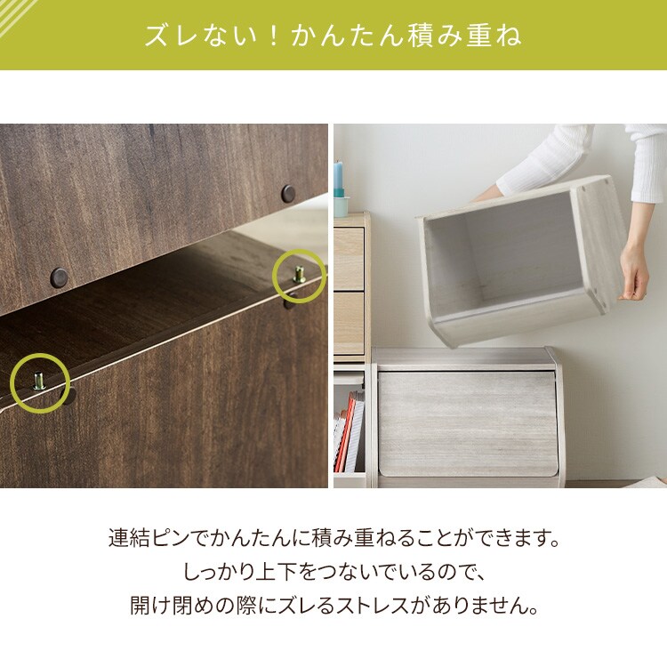 積み重ねボックス カラーボックス スタックボックス 扉付き ミッド