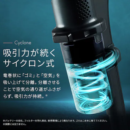 充電式サイクロンスティッククリーナー SCD-R4P-B ブラック_5