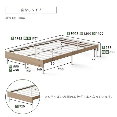 ウッドスチールベッド 引き出しセット 宮付き シングル SBW02-S/SB-WHK ホワイト/ナチュラル_16