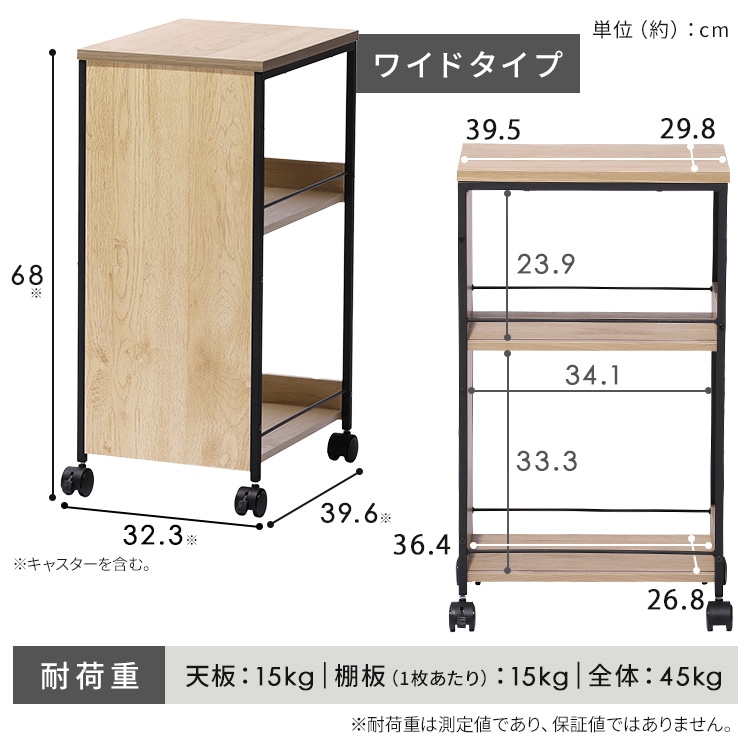 ワゴン 隙間収納 キャスター付き キッチン収納 スリムタイプ HMW-200