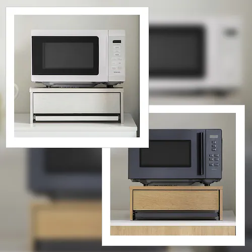 レンジ下収納棚 スライド式 キッチン収納 HRS-450 ホワイト_15