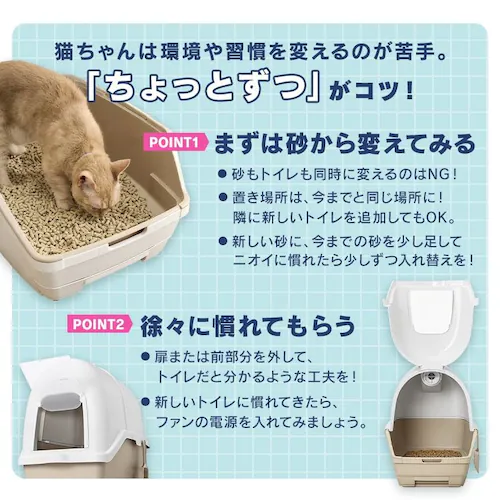 ラクリーン 炭脱臭ファン付き猫トイレ フルカバー システム 猫 トイレ DFT-52 アイボリー/ベージュ _13