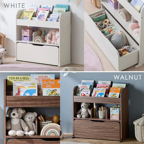 おもちゃ 収納 ラック 絵本棚 衣類収納 ワードローブトイハウスラック WTHR-830 ホワイト_2