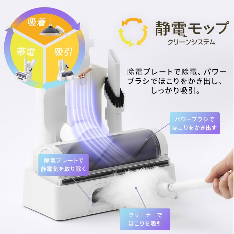 充電式紙パックスティッククリーナー SBD78DCBLP-W ホワイト 単品（紙