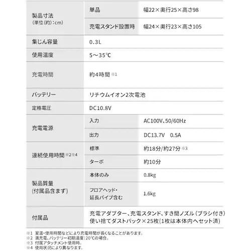 充電式紙パックスティッククリーナー SBD78DCBLP-W ホワイト_15