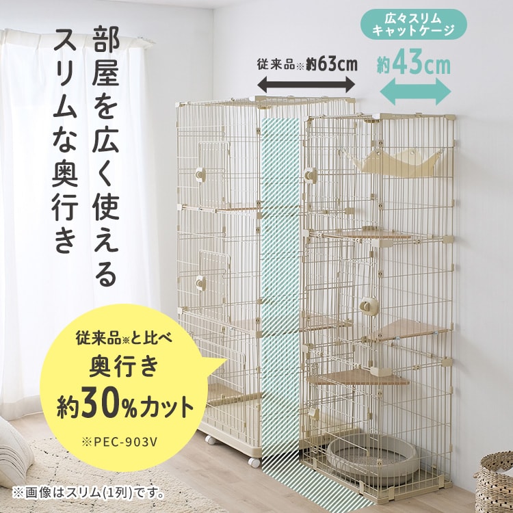 猫砂プレゼント付き！】広々スリムキャットケージ HSCCｰ641 ライト