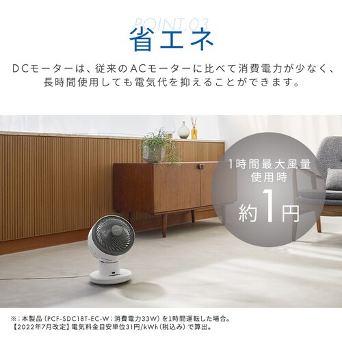 �T�[�L�����[�^�[�A�C DC JET 18cm PCF-SDC18T-EC-W �z���C�g_12