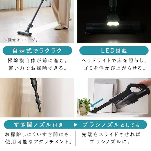 充電式サイクロンスティッククリーナー ゴミ回収ドック付き SCD-L4PD-B ブラック_17