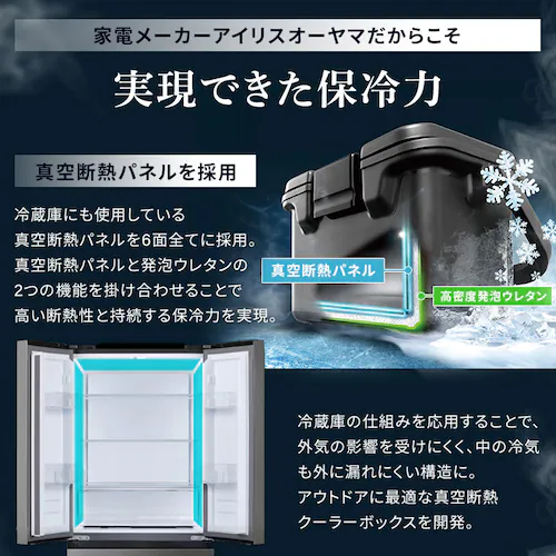 【長時間保冷剤M付き】HUGEL 真空断熱クーラーボックス 6L VITC-6 アッシュホワイト_3